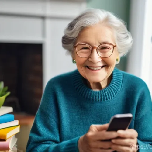 Home 25 시니어 웰빙 활동 - **Prompt:** A vibrant, close-up portrait of an elderly woman, around 70 years old, with kind eyes an...